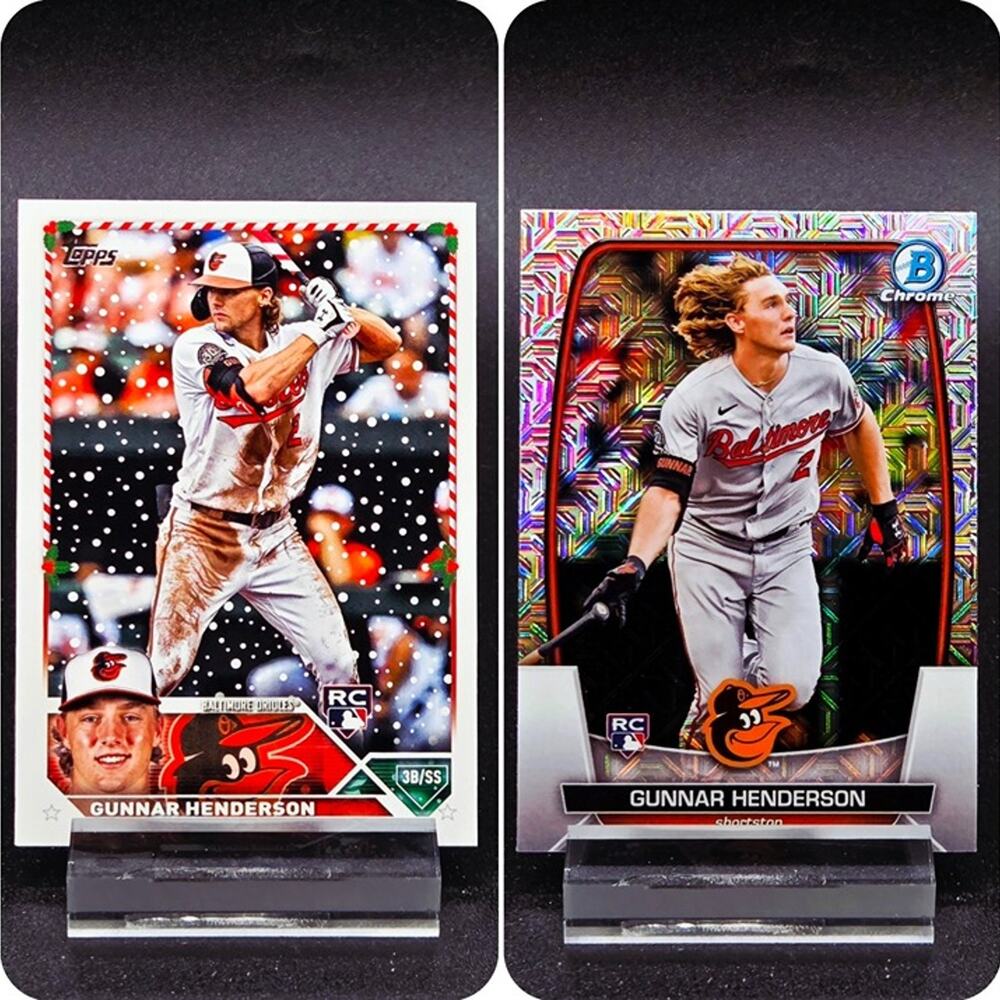 Gunnar Henderson Bowman Chrome Mojo Holiday Short Print SP Baltimore Orioles RC